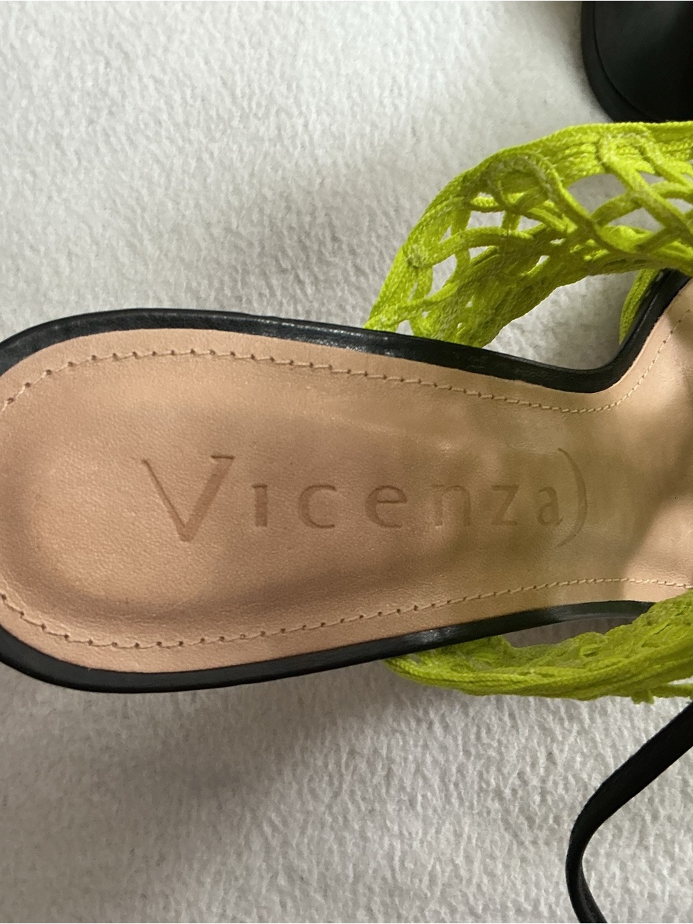 Vicenza Neon Lime Green Caged Mesh Lace Up Stiletto Heel Sandals Sz 7 - Picture 7 of 9